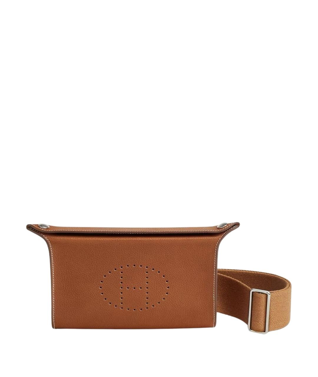 HERMES Коричневая кожаная сумка через плечо, фото 1