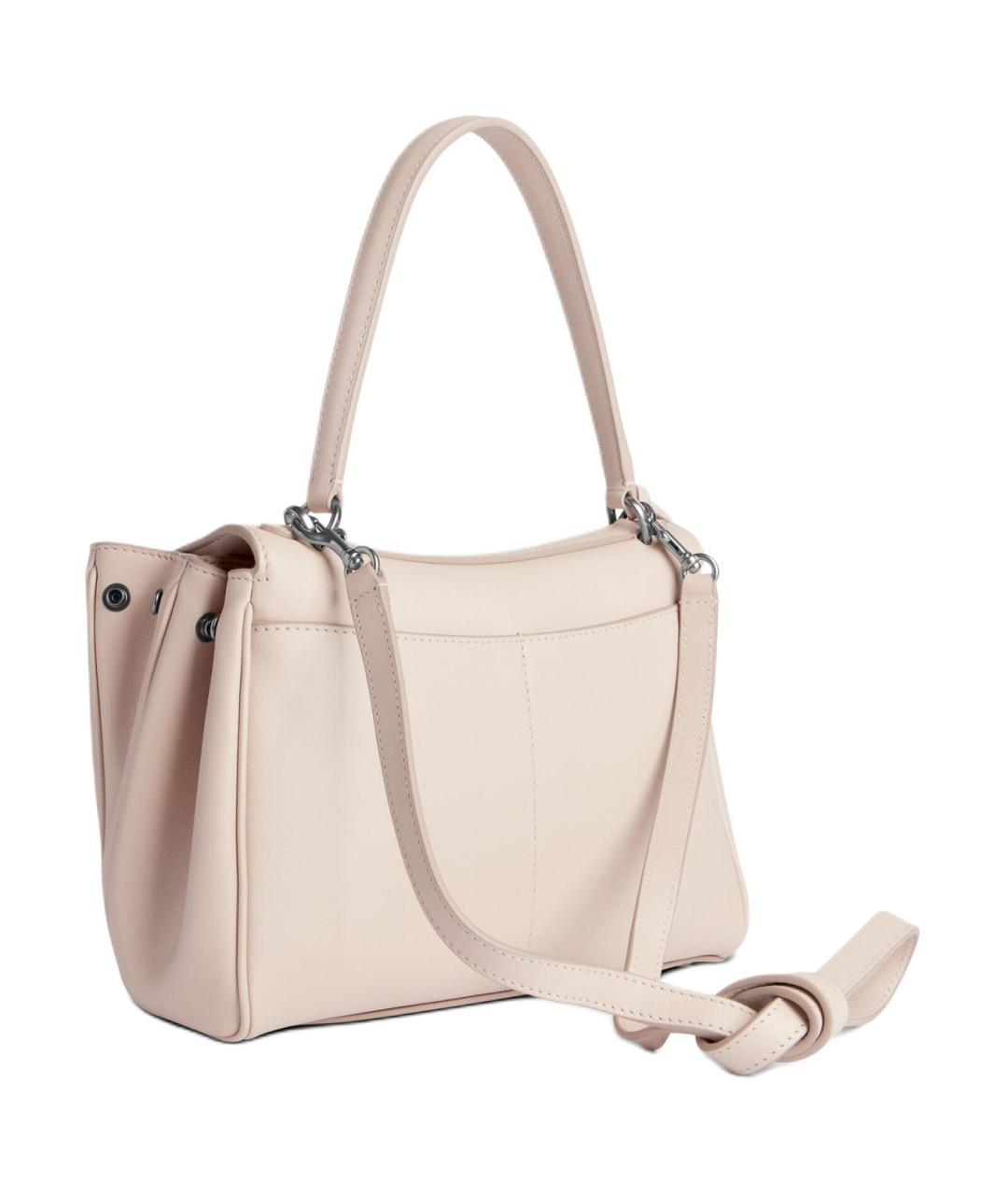 BALENCIAGA Бежевая кожаная сумка через плечо, фото 3