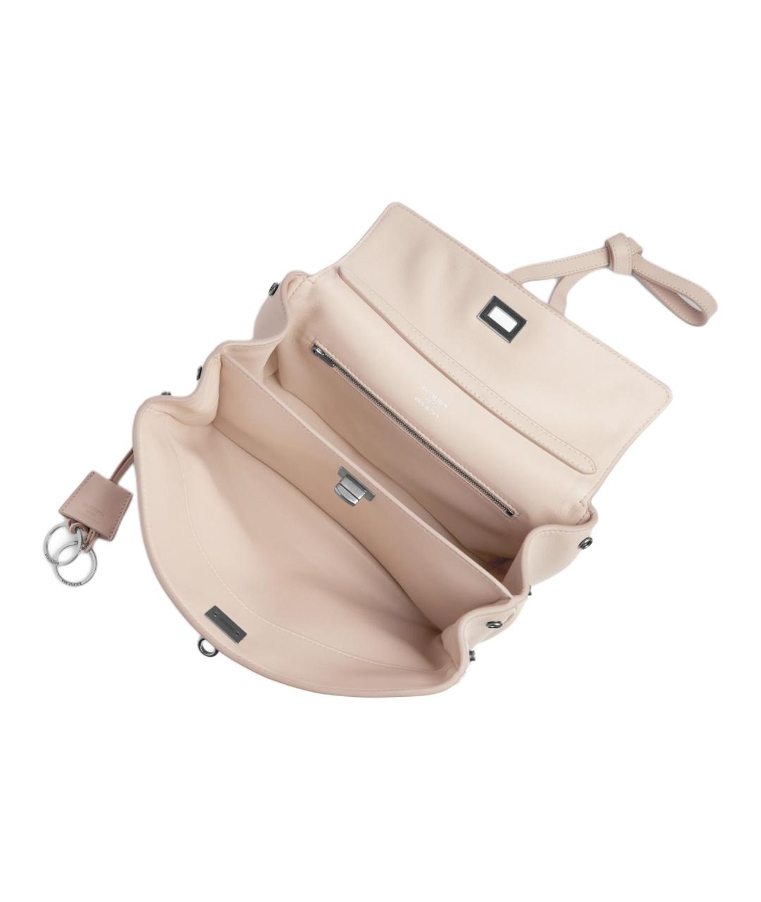 BALENCIAGA Бежевая кожаная сумка через плечо, фото 5