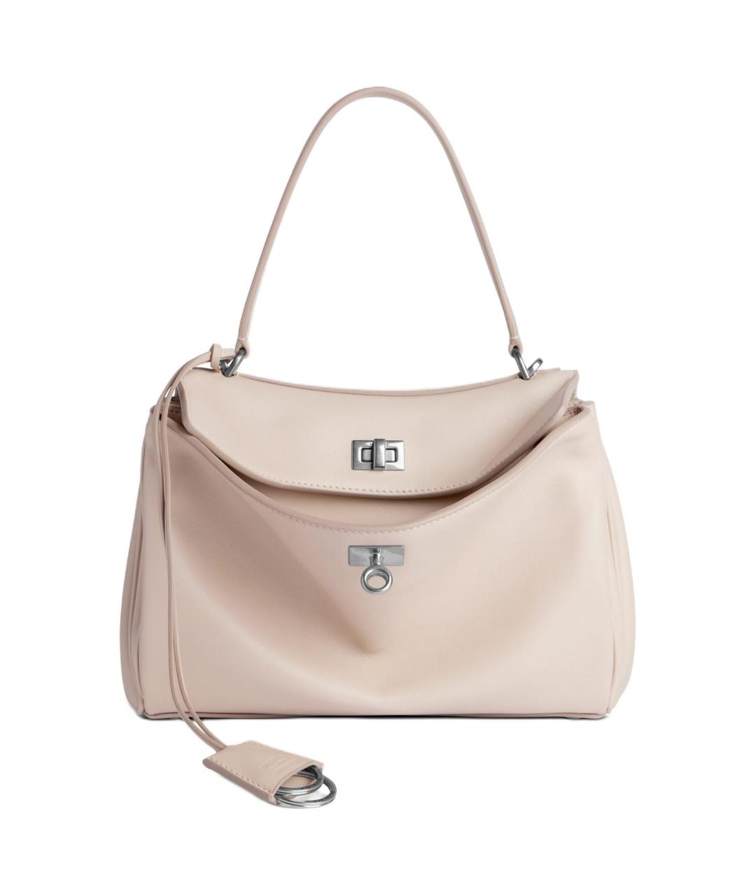 BALENCIAGA Бежевая кожаная сумка через плечо, фото 1