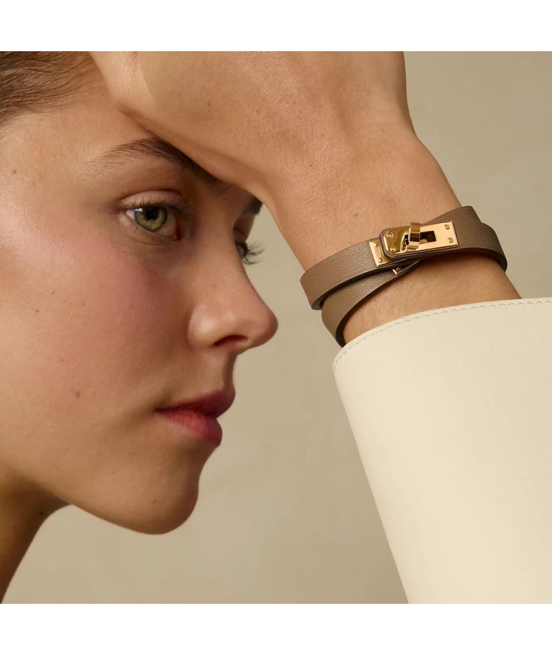 HERMES Коричневый кожаный браслет, фото 2