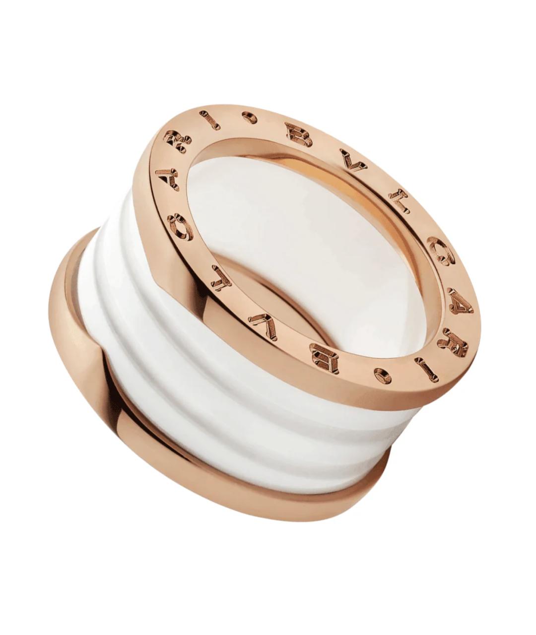 BVLGARI Белое кольцо из розового золота, фото 1