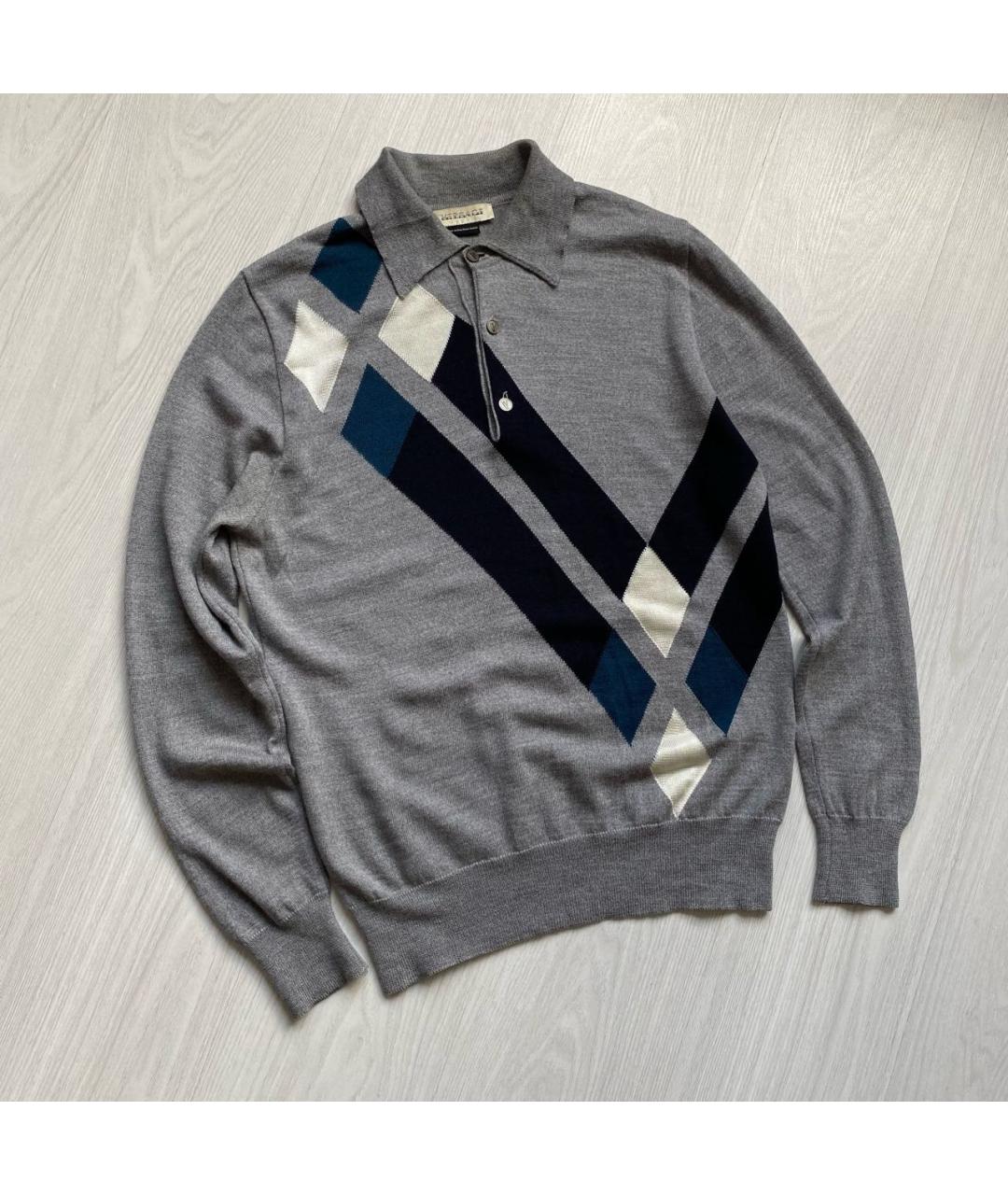 VERSACE COLLECTION Серый шерстяной джемпер / свитер, фото 4