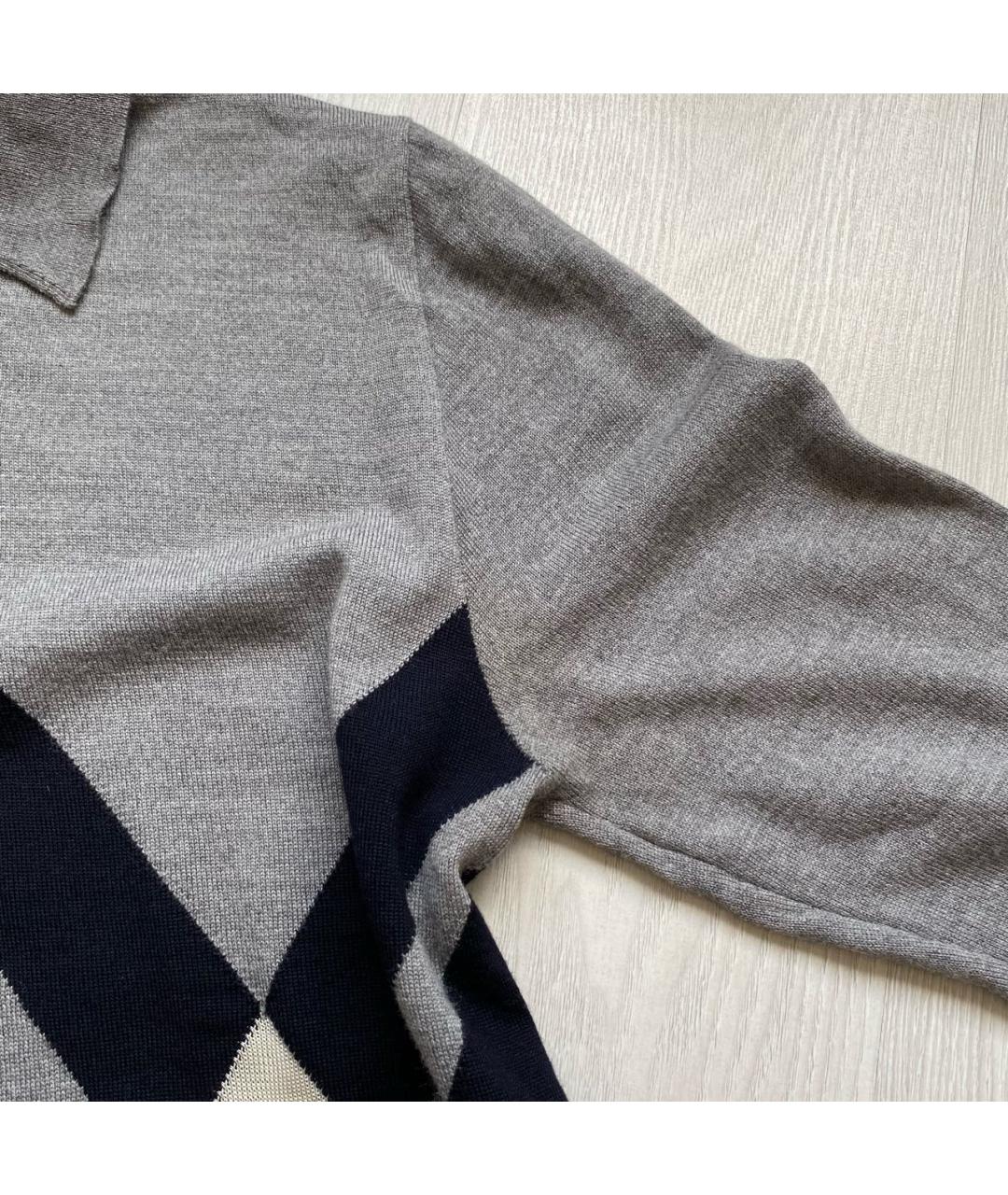 VERSACE COLLECTION Серый шерстяной джемпер / свитер, фото 8