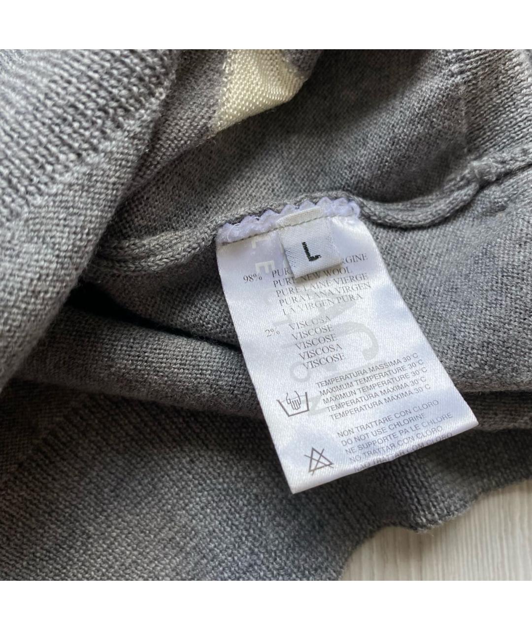 VERSACE COLLECTION Серый шерстяной джемпер / свитер, фото 6