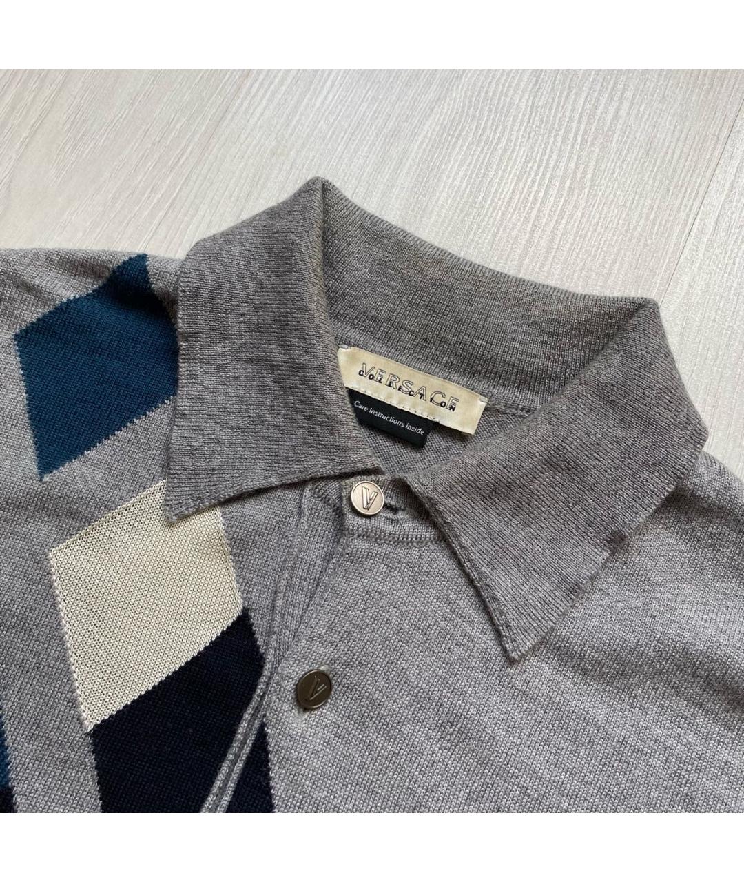 VERSACE COLLECTION Серый шерстяной джемпер / свитер, фото 3