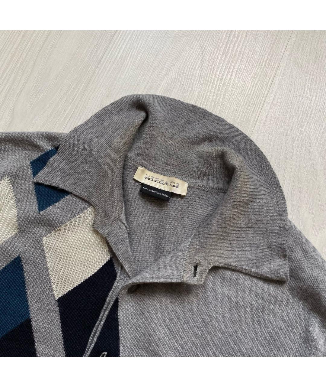 VERSACE COLLECTION Серый шерстяной джемпер / свитер, фото 7