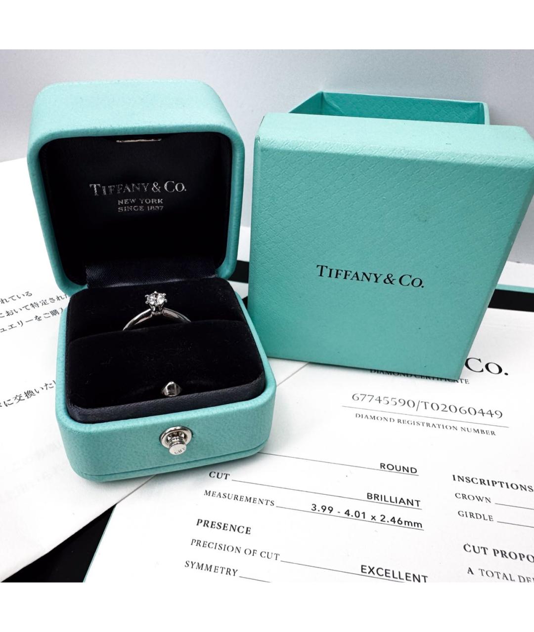 TIFFANY&CO Серебряное платиновое кольцо, фото 2