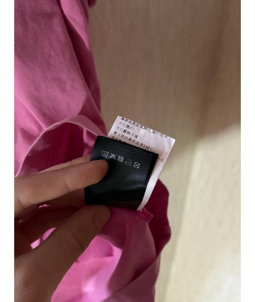 VETEMENTS Розовая хлопковая футболка, фото 8