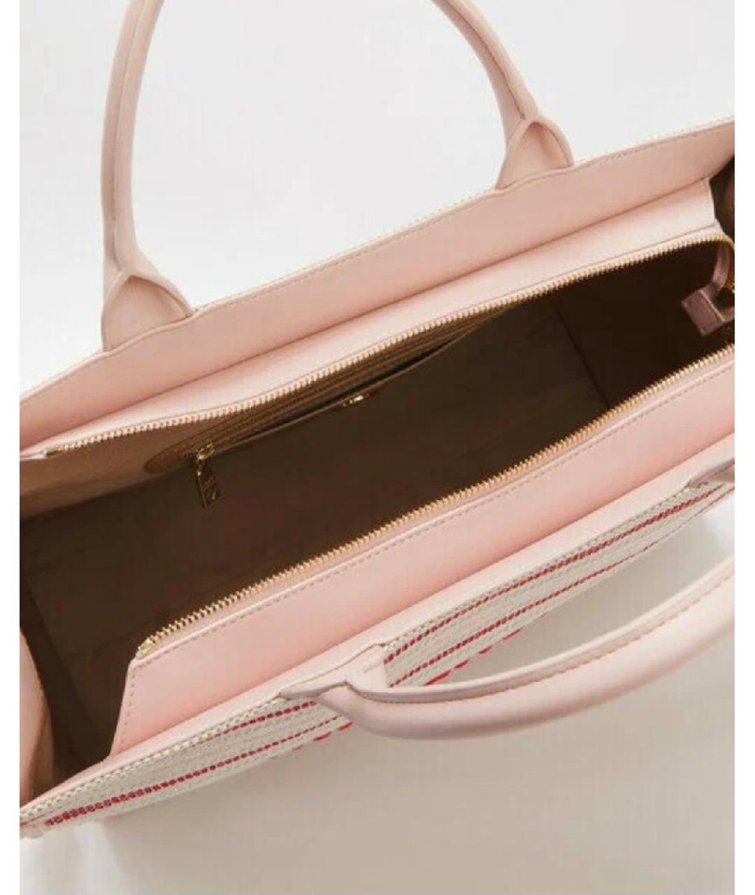 LOVE MOSCHINO Бежевая тканевая сумка с короткими ручками, фото 4