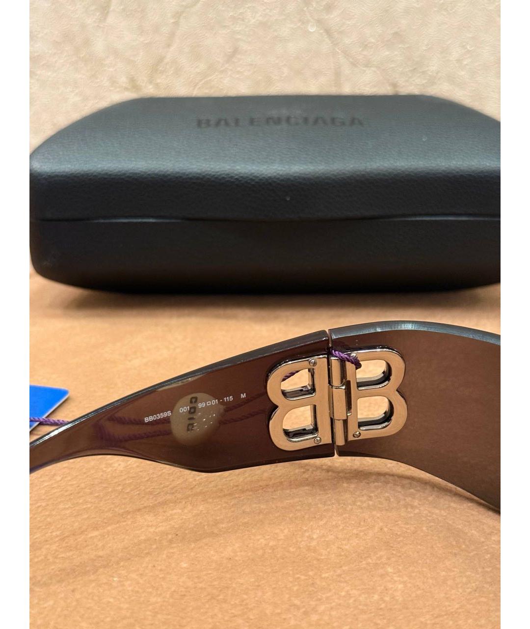 BALENCIAGA Черные пластиковые солнцезащитные очки, фото 4