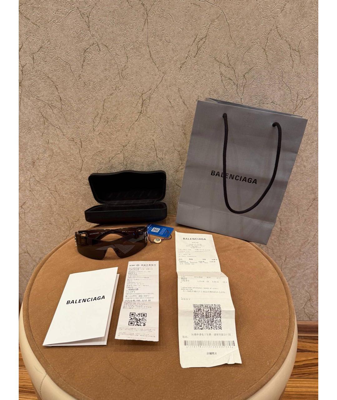 BALENCIAGA Черные пластиковые солнцезащитные очки, фото 2