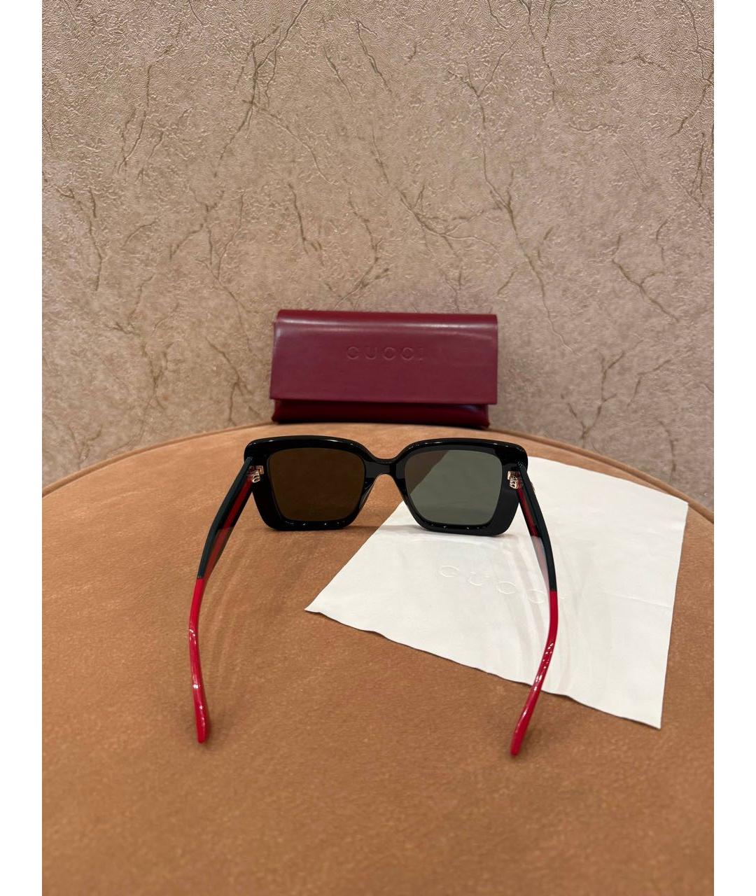 GUCCI Черные пластиковые солнцезащитные очки, фото 6