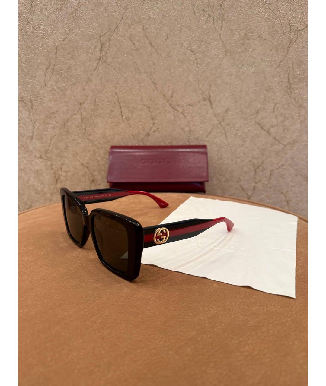 GUCCI Черные пластиковые солнцезащитные очки, фото 2