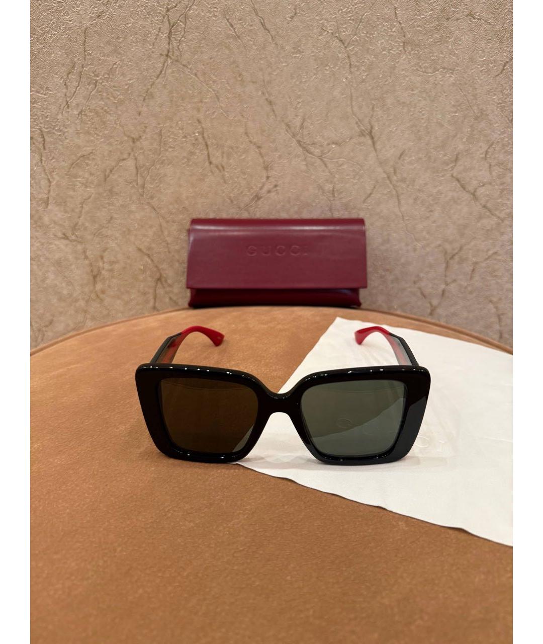 GUCCI Черные пластиковые солнцезащитные очки, фото 7