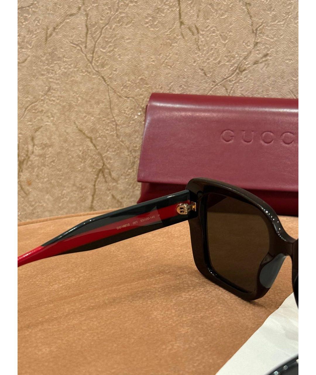 GUCCI Черные пластиковые солнцезащитные очки, фото 3