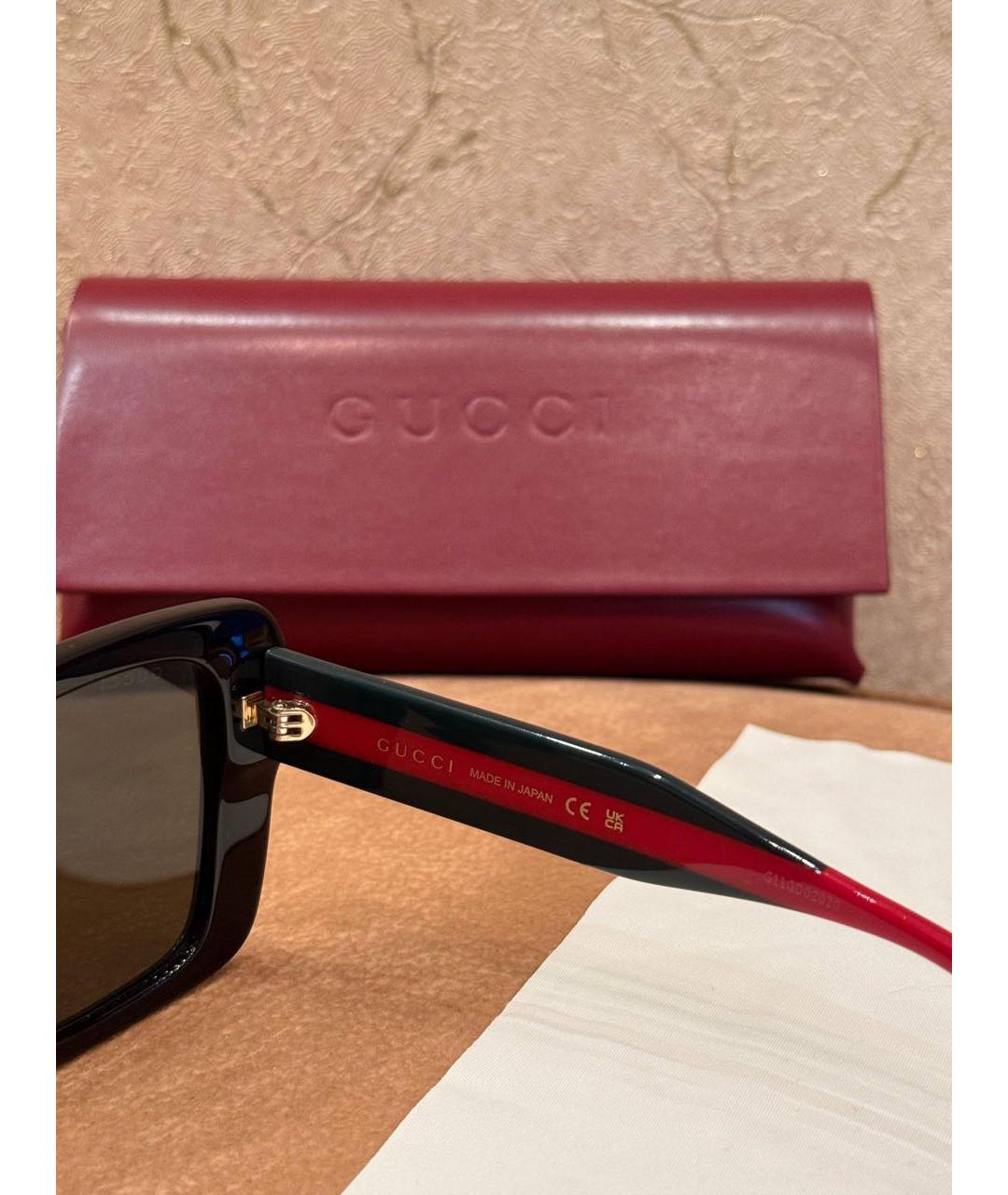 GUCCI Черные пластиковые солнцезащитные очки, фото 4