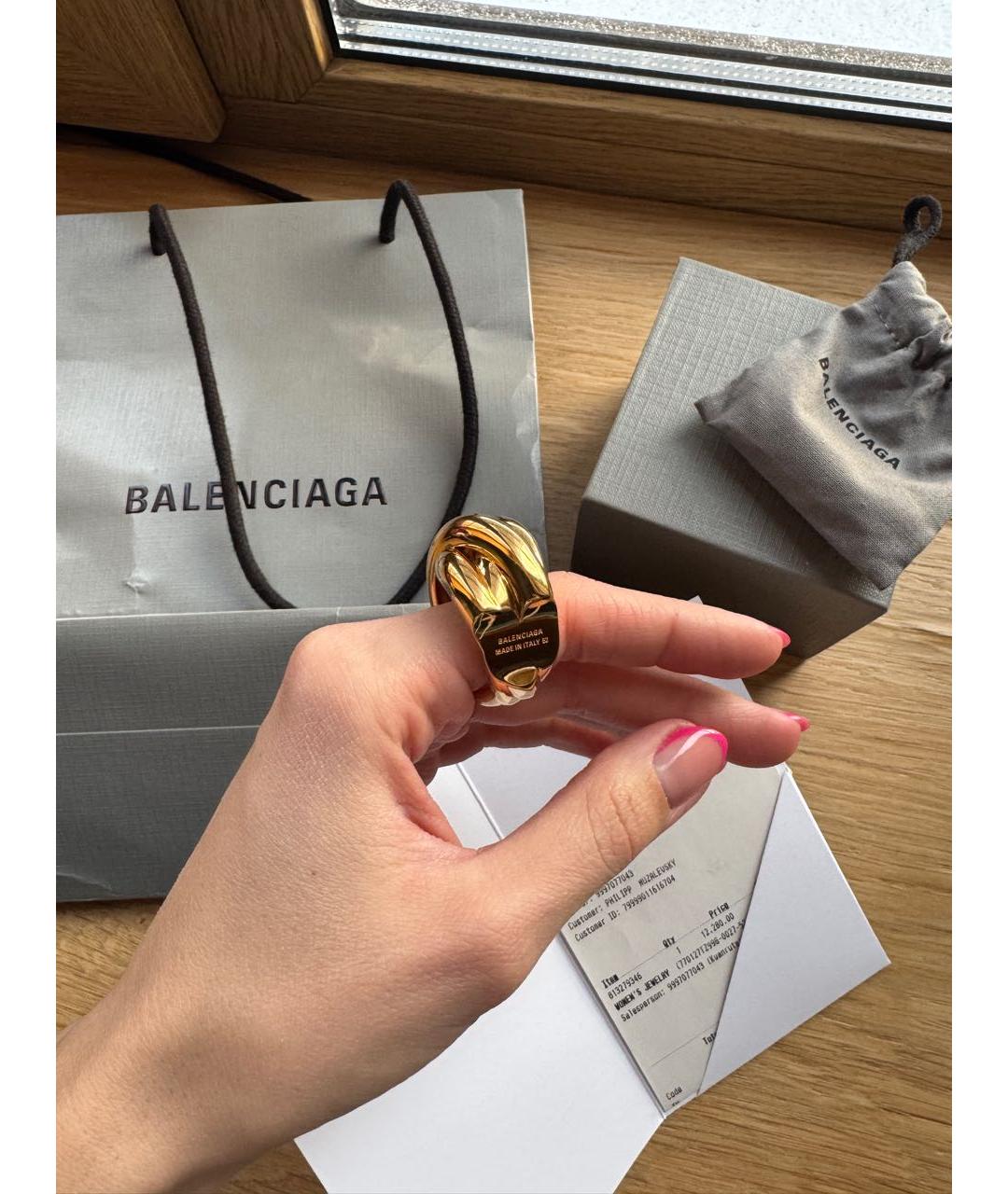 BALENCIAGA Золотое кольцо, фото 3