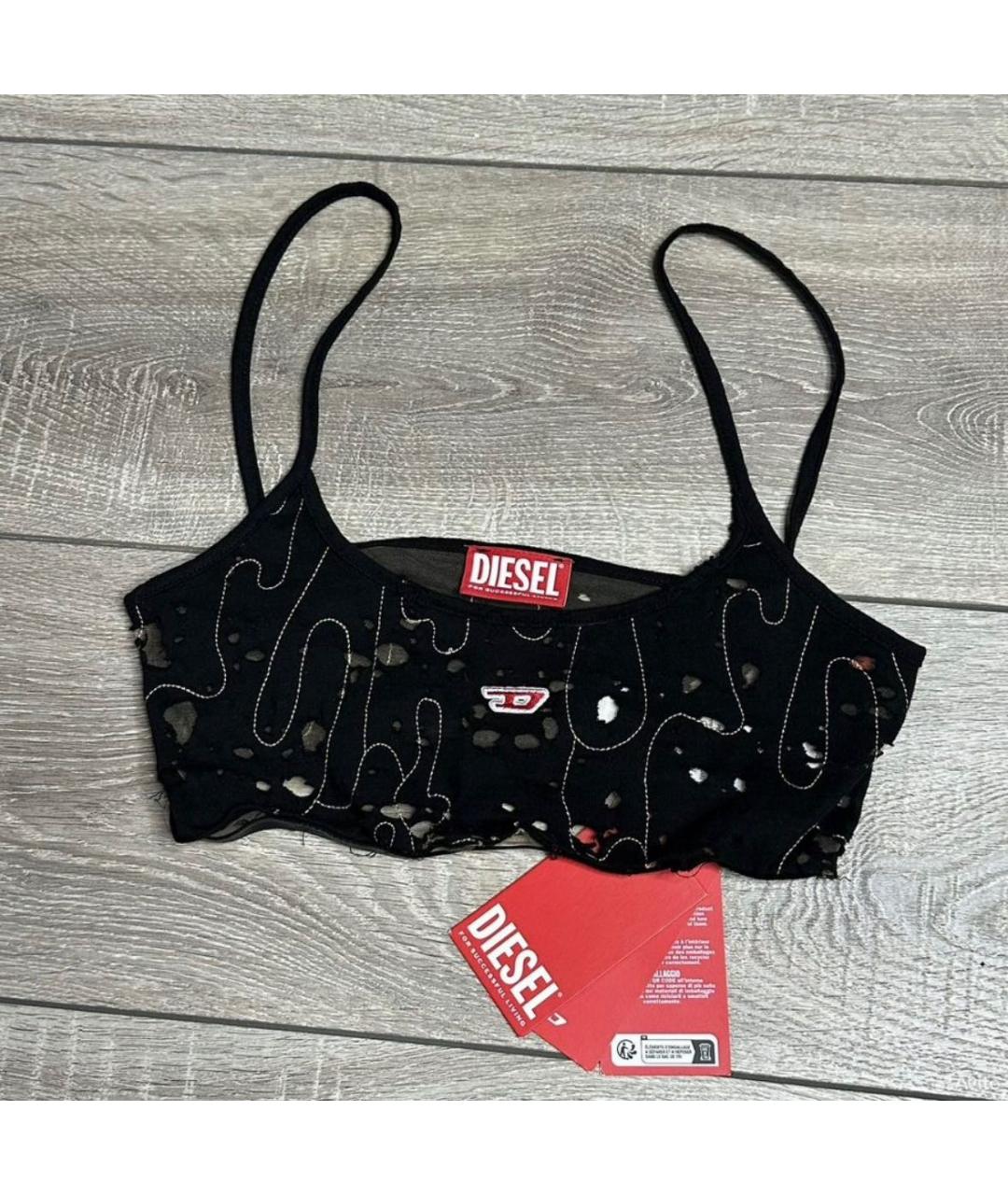 DIESEL Черная полиэстеровая майка, фото 8