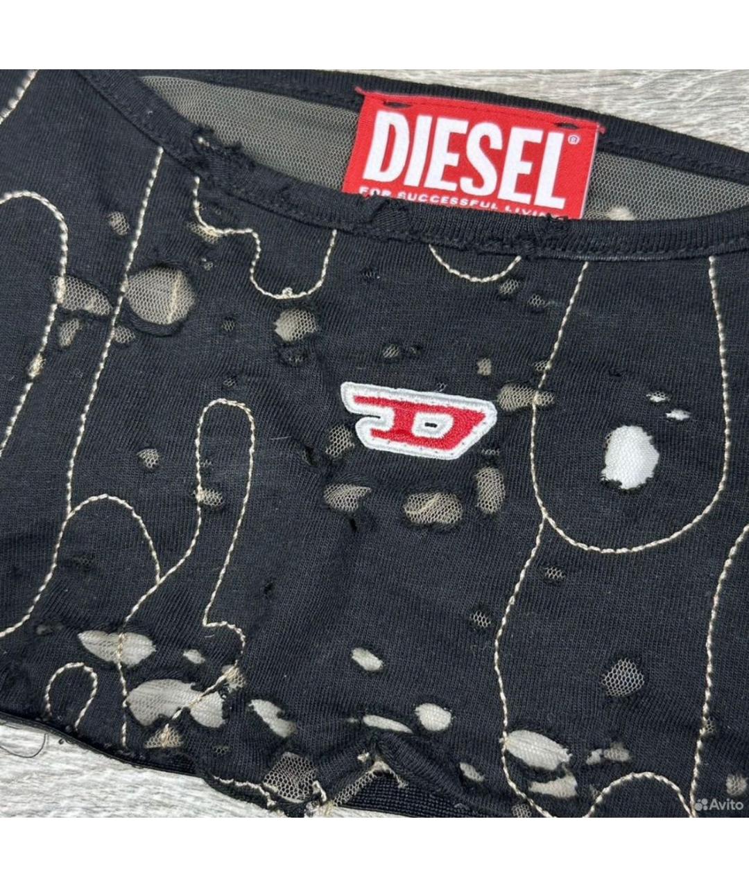 DIESEL Черная полиэстеровая майка, фото 3