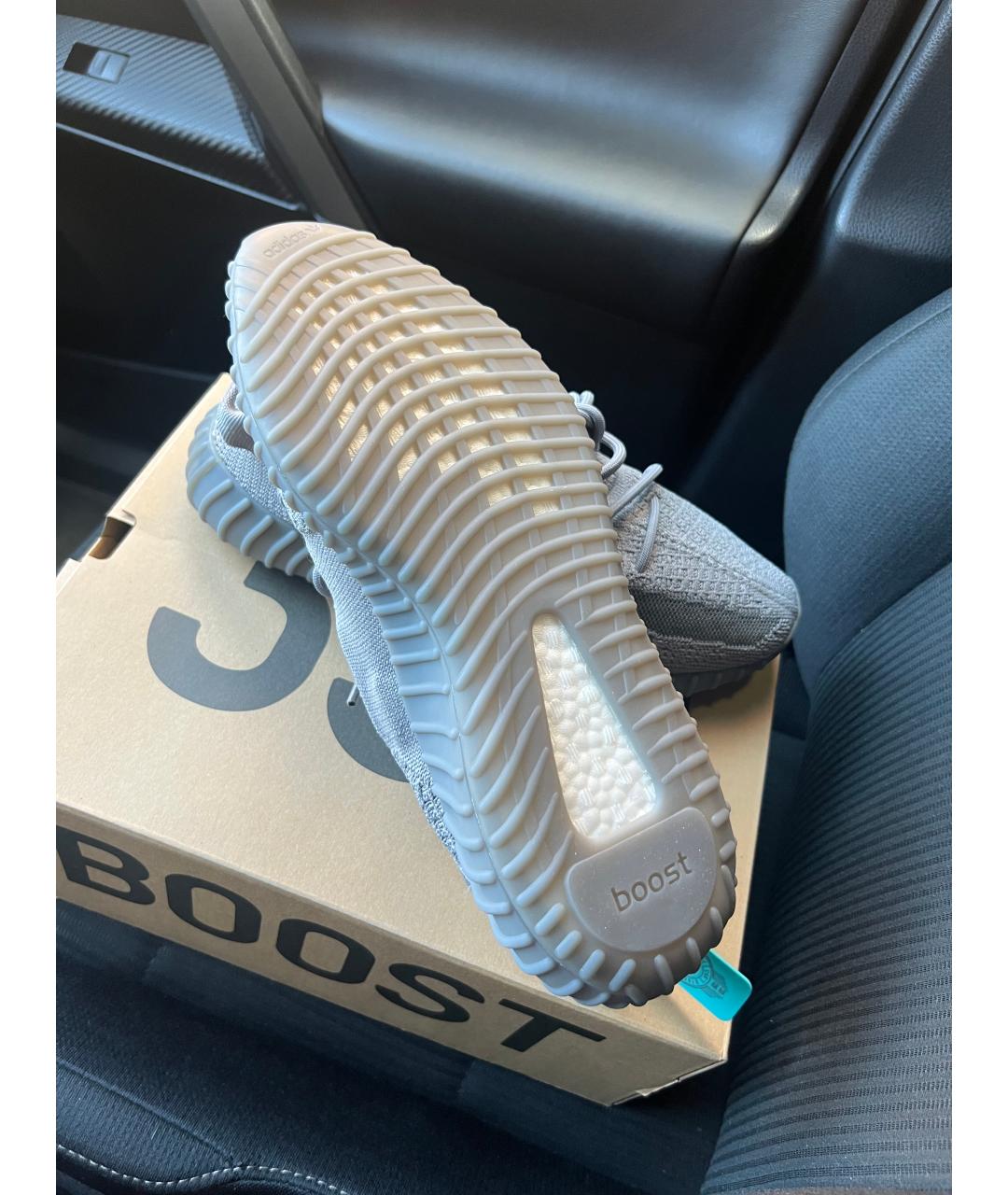 ADIDAS YEEZY Серые текстильные низкие кроссовки / кеды, фото 5