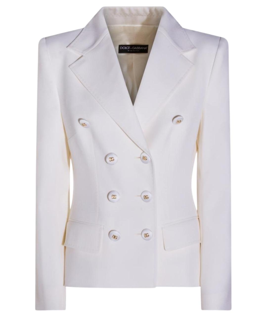 DOLCE&GABBANA Белый шерстяной жакет/пиджак, фото 1
