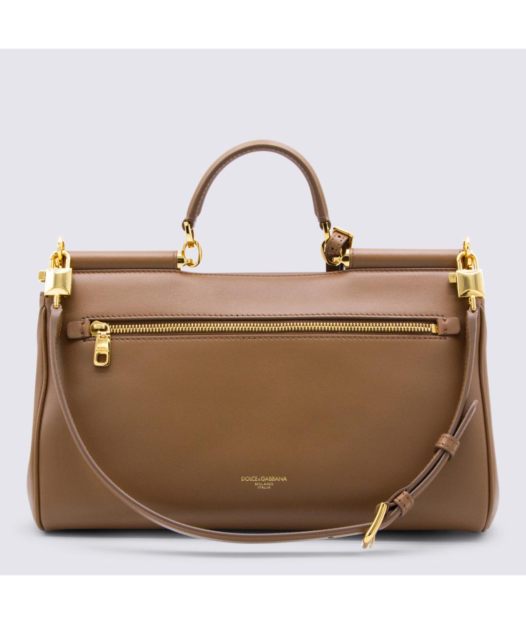 DOLCE&GABBANA Коричневая кожаная сумка через плечо, фото 3