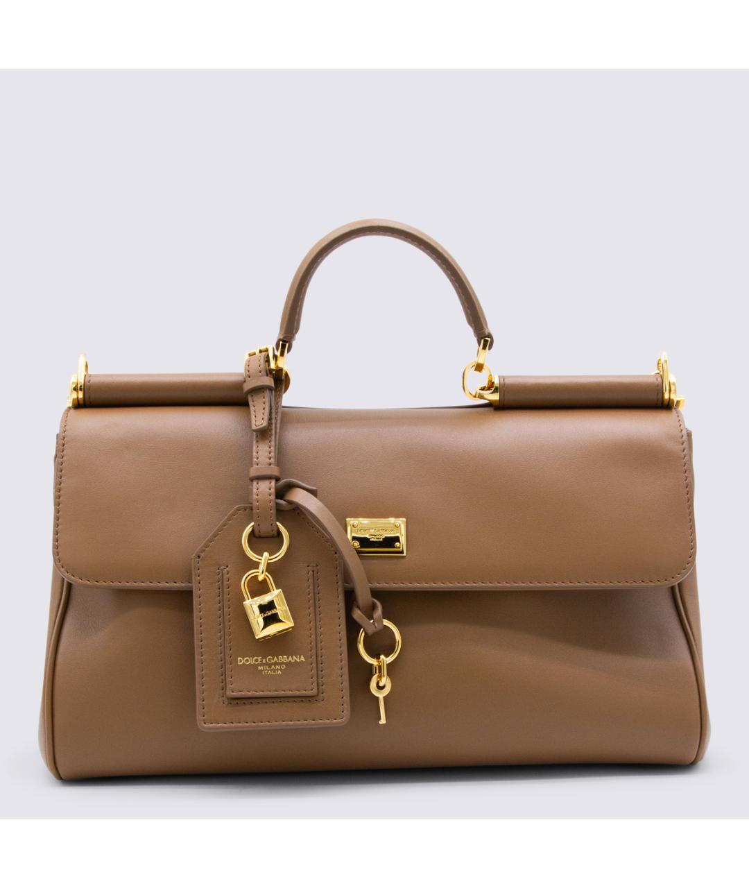 DOLCE&GABBANA Коричневая кожаная сумка через плечо, фото 5