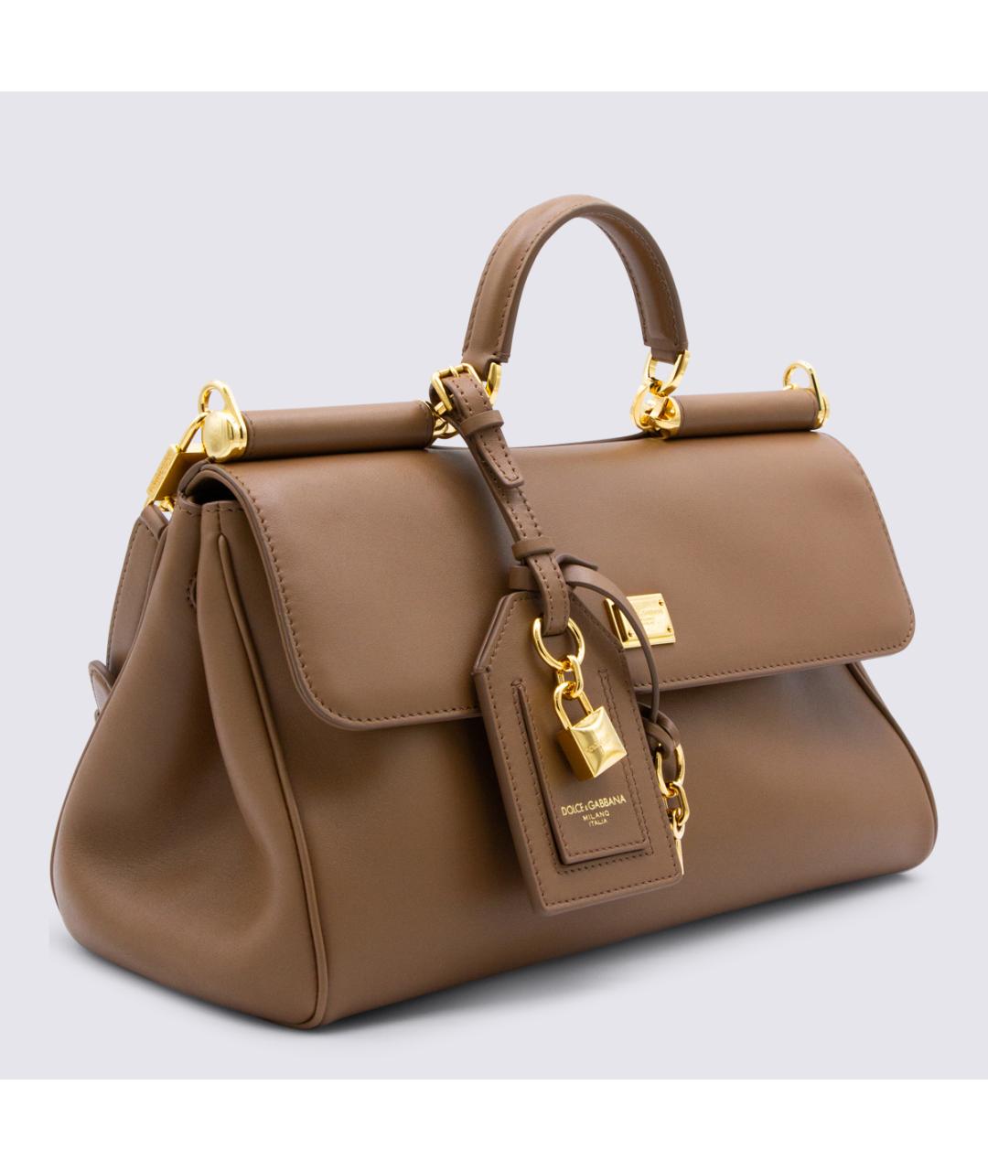 DOLCE&GABBANA Коричневая кожаная сумка через плечо, фото 2