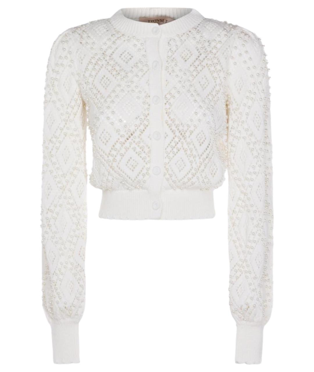 TWIN-SET Белый хлопковый джемпер / свитер, фото 1