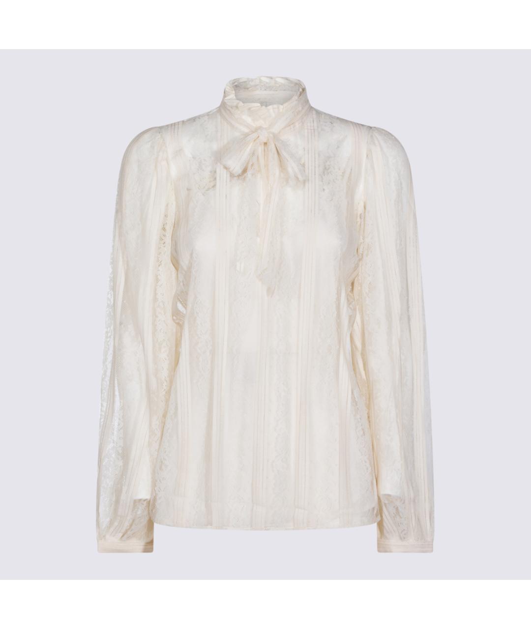 TWIN-SET Бежевая полиамидовая рубашка, фото 5