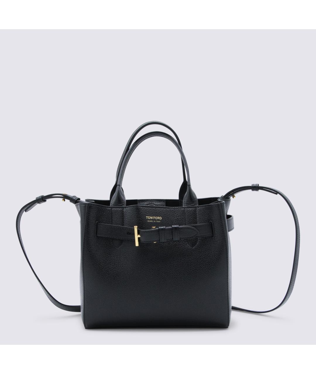 TOM FORD Черная кожаная сумка тоут, фото 5
