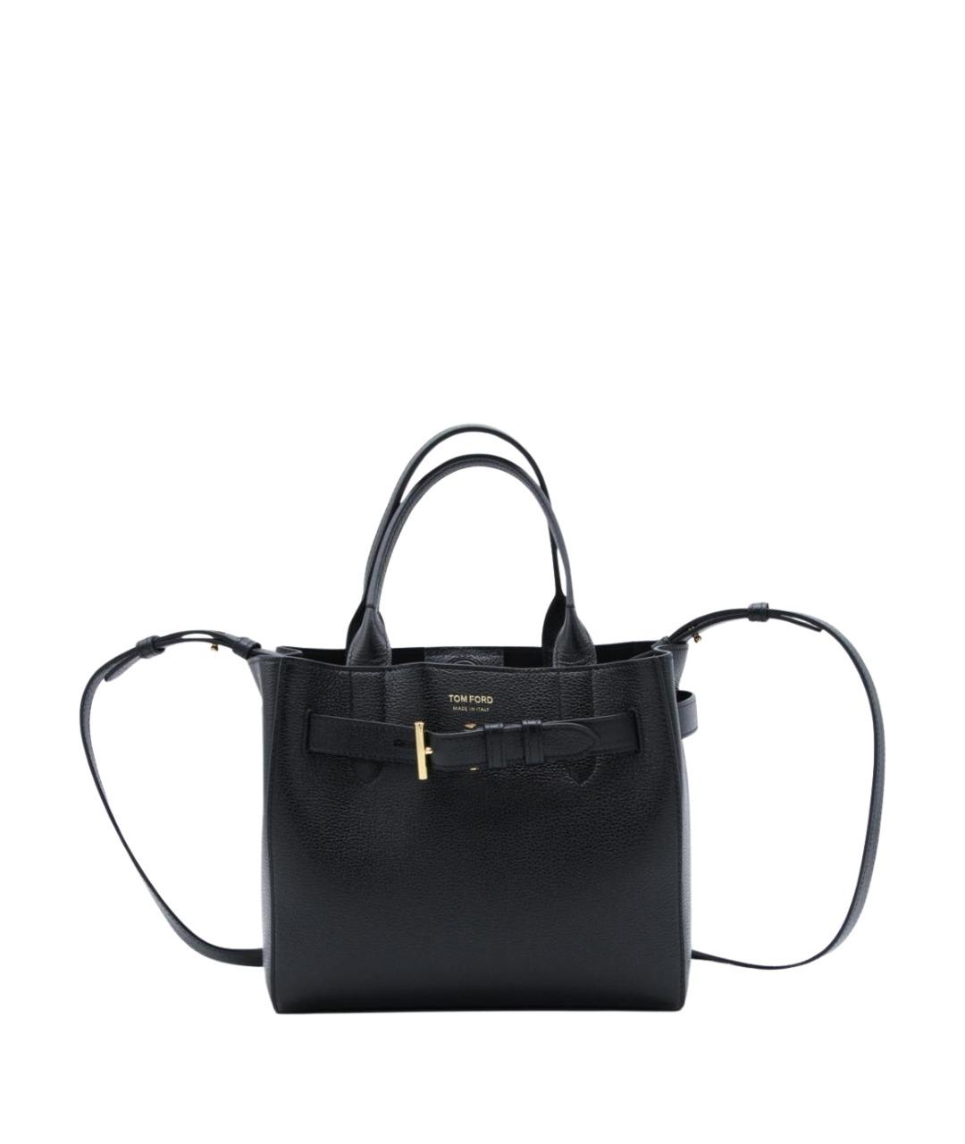 TOM FORD Черная кожаная сумка тоут, фото 1