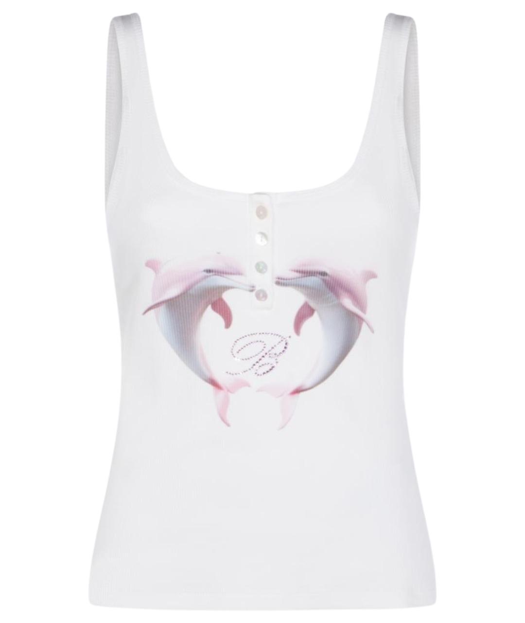 BLUMARINE Белая хлопковая майка, фото 1