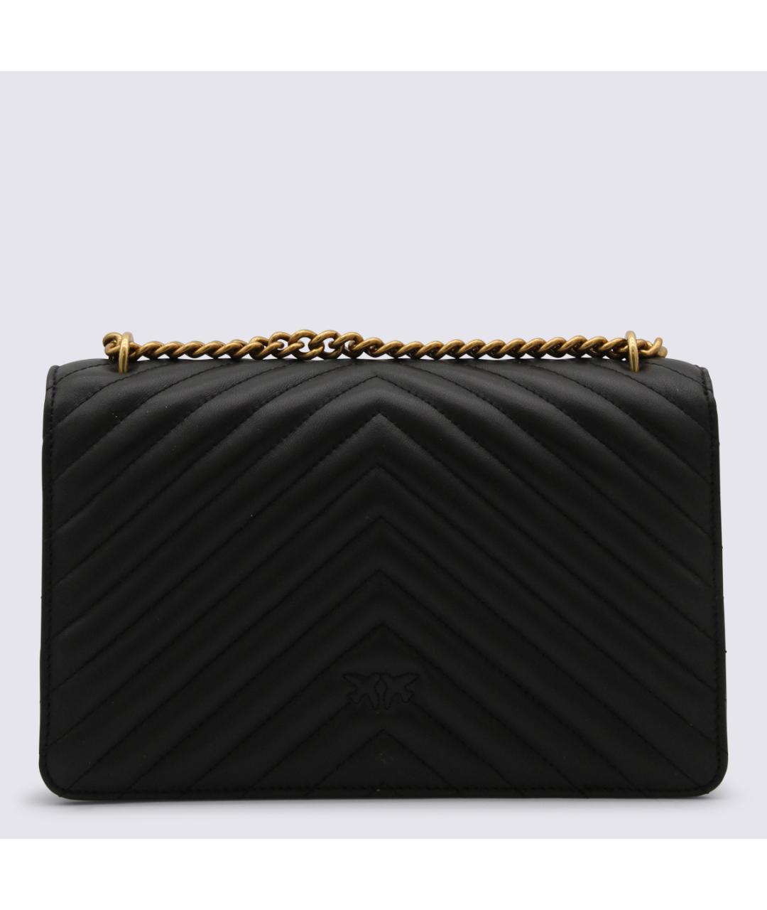 PINKO Черная кожаная сумка через плечо, фото 2