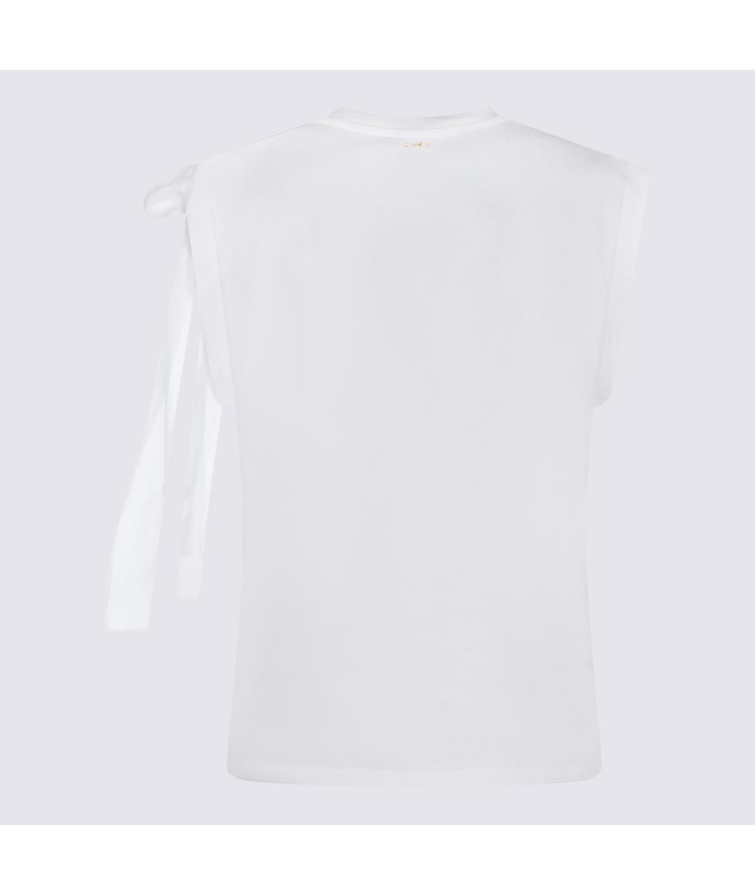 TWIN-SET Белая хлопковая футболка, фото 2