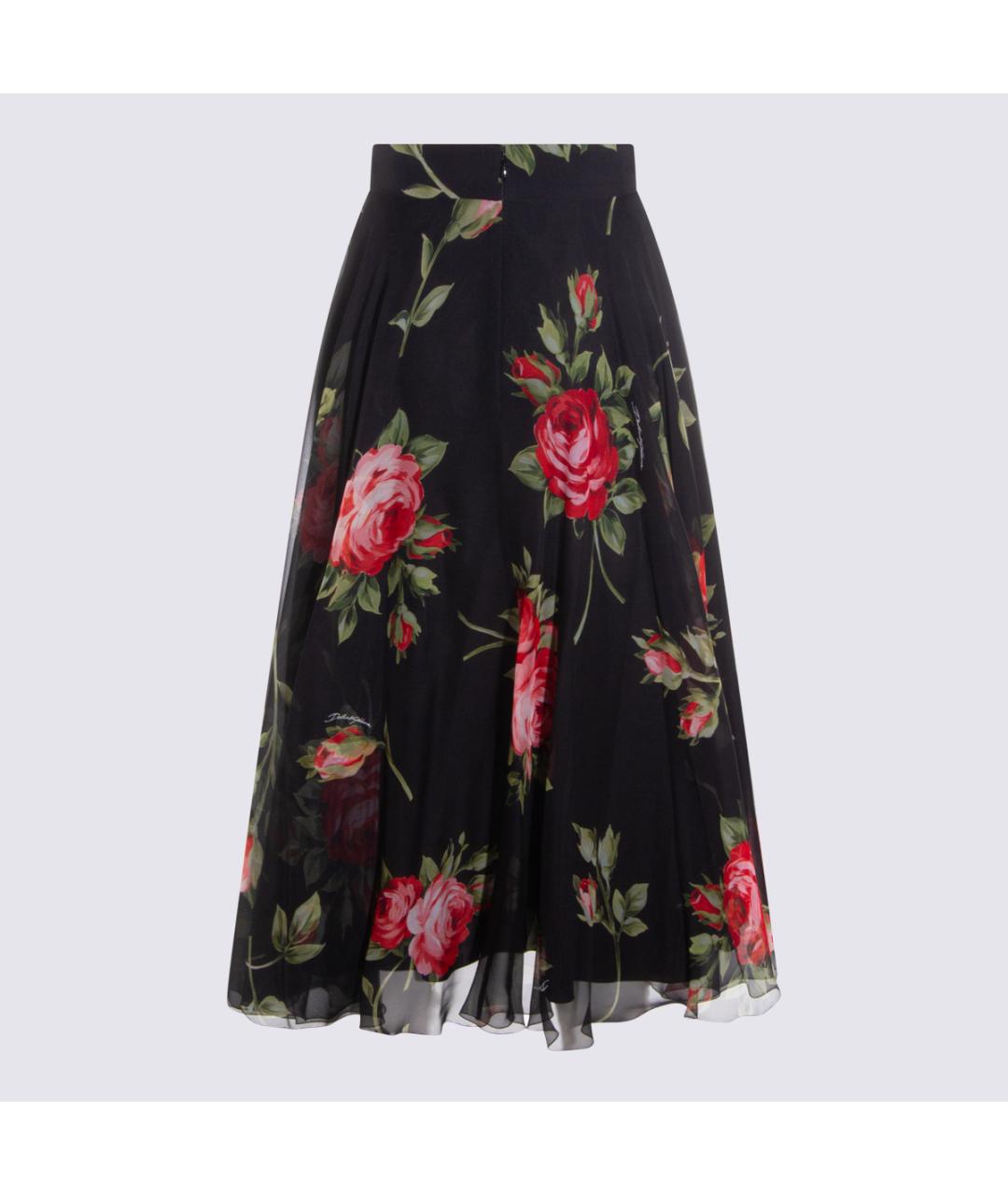 DOLCE&GABBANA Мульти шелковая юбка миди, фото 2