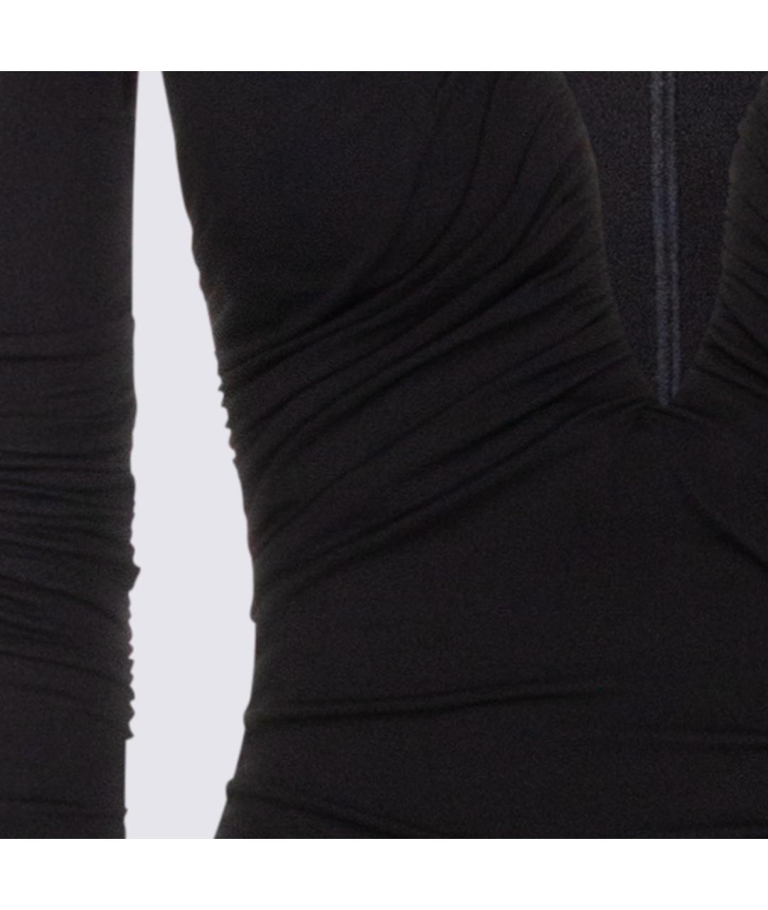 ELISABETTA FRANCHI Черное вискозное платье, фото 4