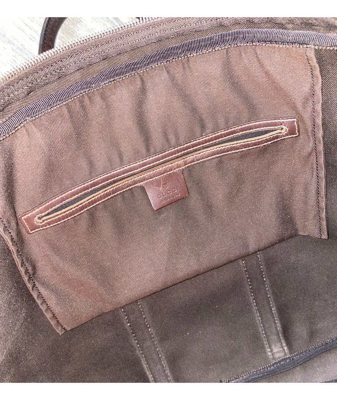 GUCCI Бежевый кожаный портфель, фото 4