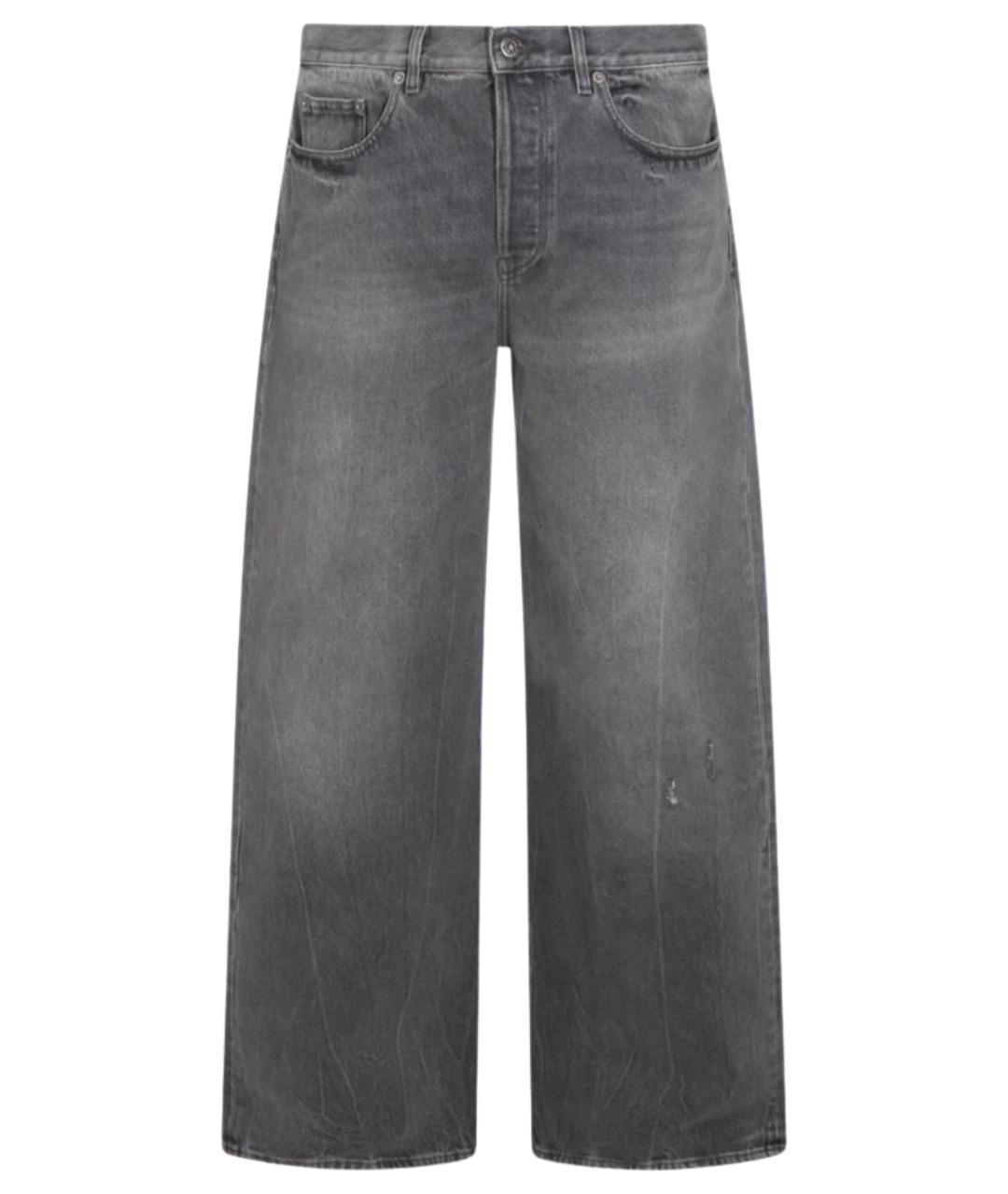 GOLDEN GOOSE DELUXE BRAND Серые хлопковые прямые джинсы, фото 1