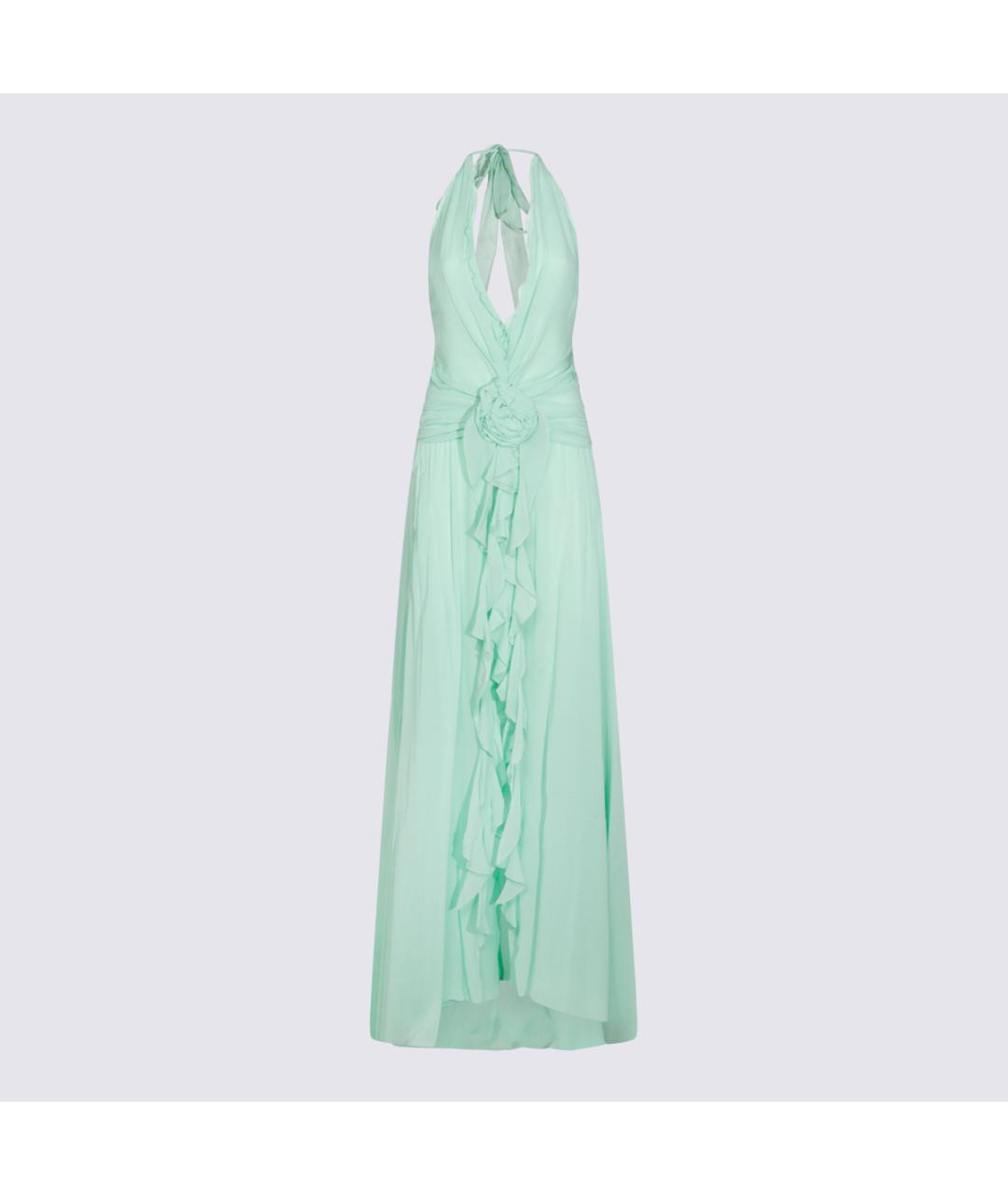 BLUMARINE Зеленые вискозное платье, фото 5