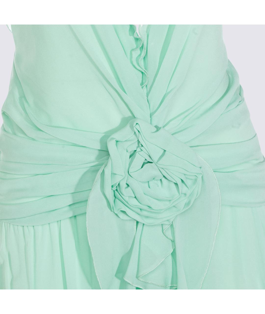 BLUMARINE Зеленые вискозное платье, фото 3