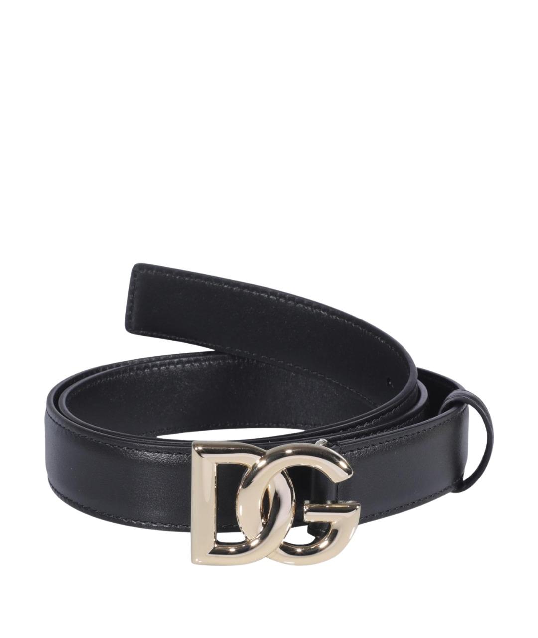 DOLCE&GABBANA Черный кожаный ремень, фото 1