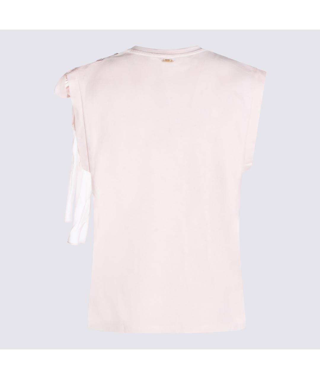 TWIN-SET Розовая хлопковая футболка, фото 2