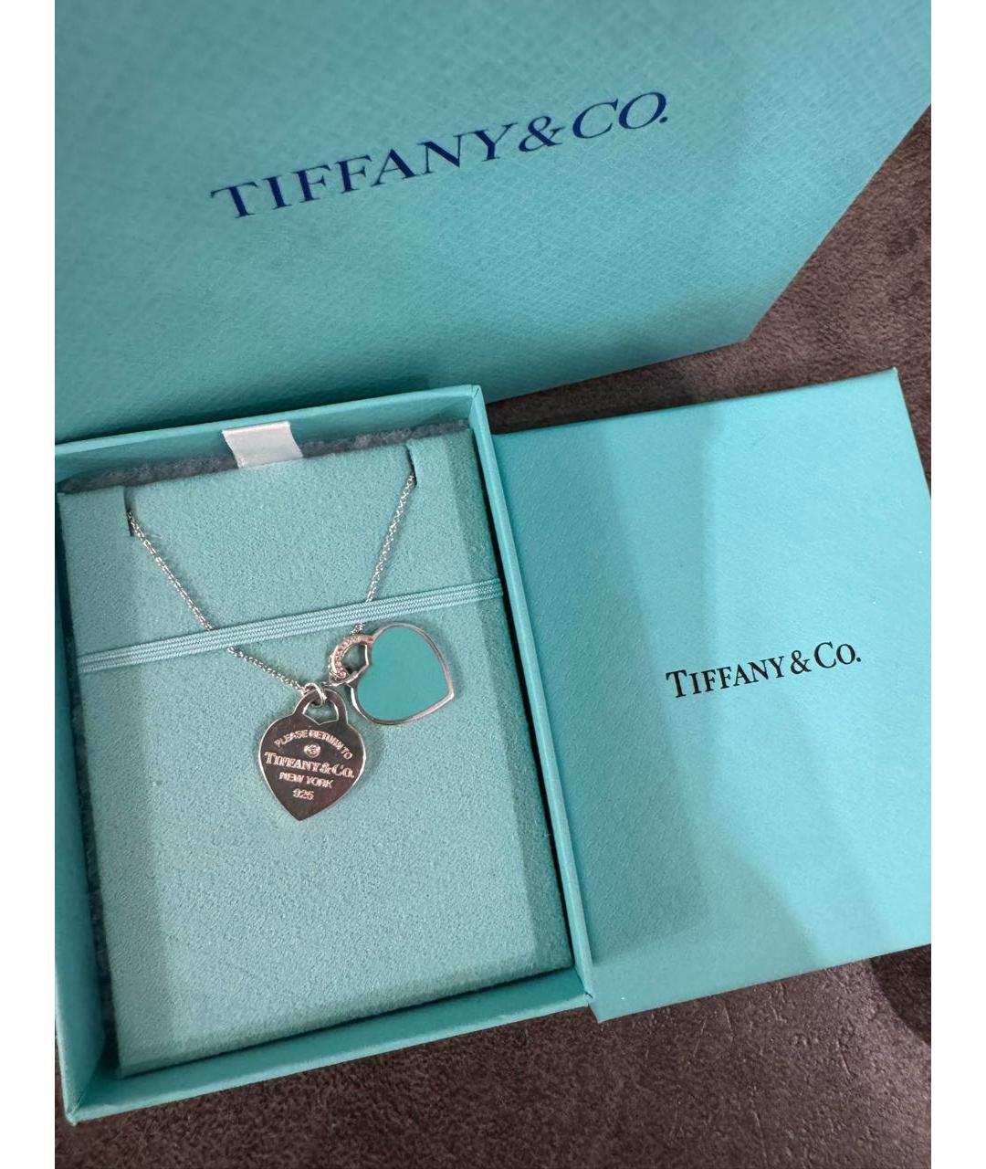 TIFFANY&CO Бирюзовая серебряная подвеска, фото 2