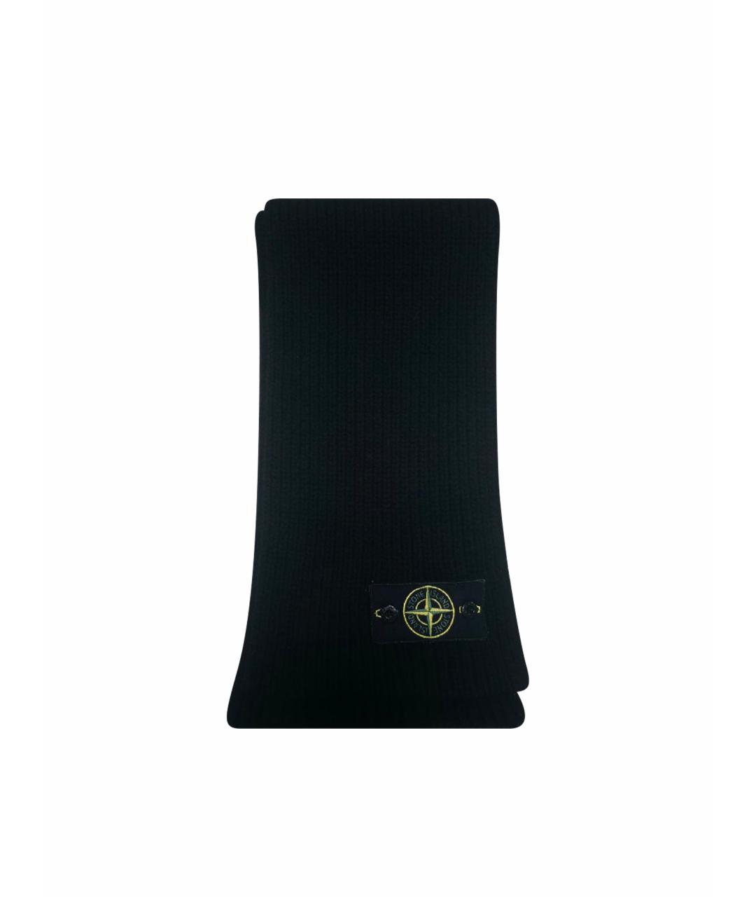 STONE ISLAND Черный шерстяной шарф, фото 1