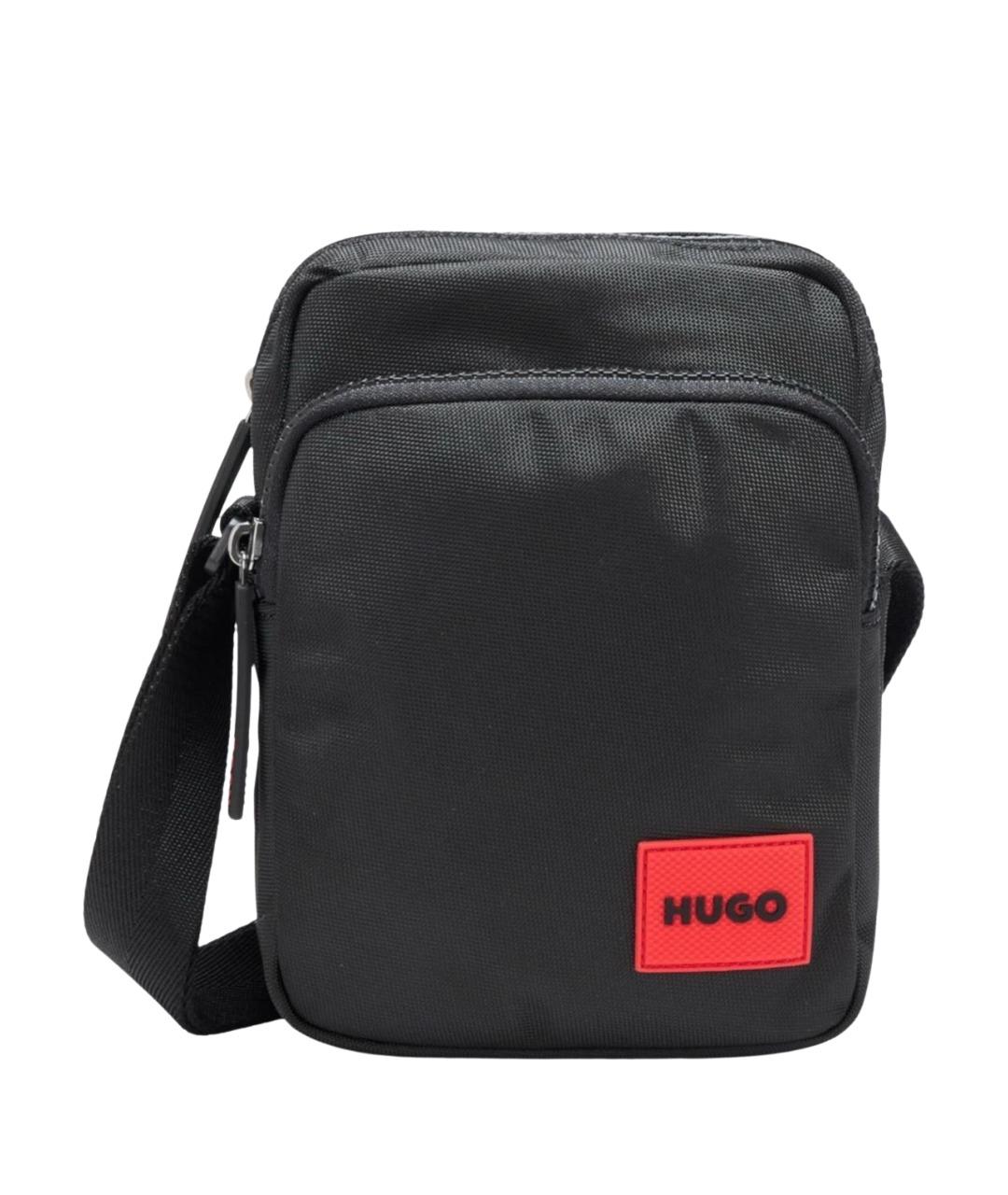 HUGO Черная тканевая сумка на плечо, фото 1