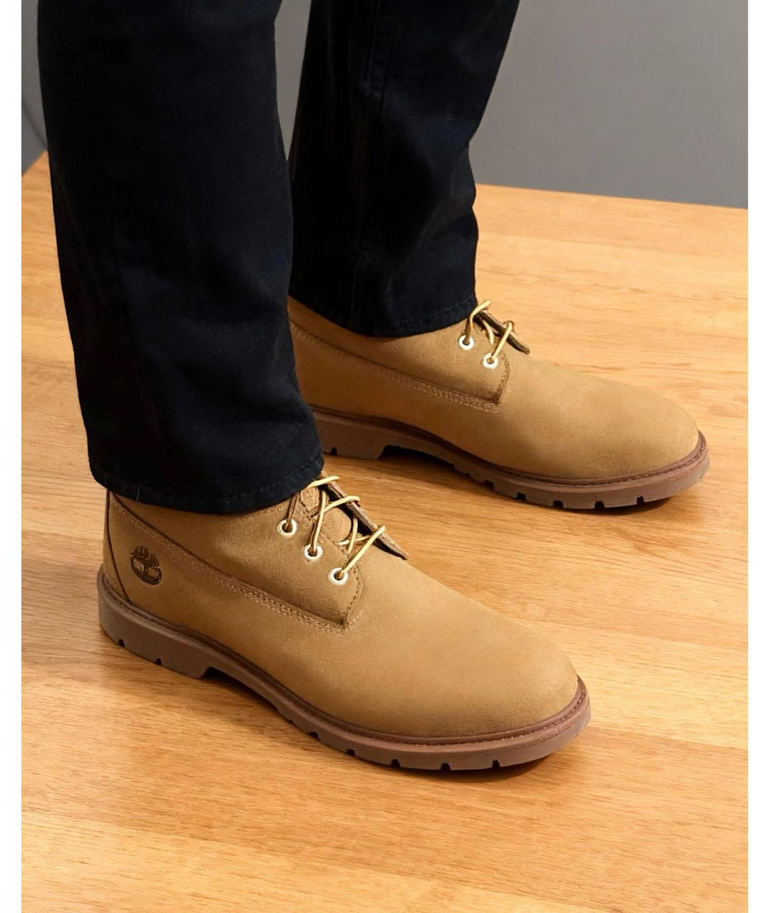 TIMBERLAND Горчичные нубуковые высокие ботинки, фото 5