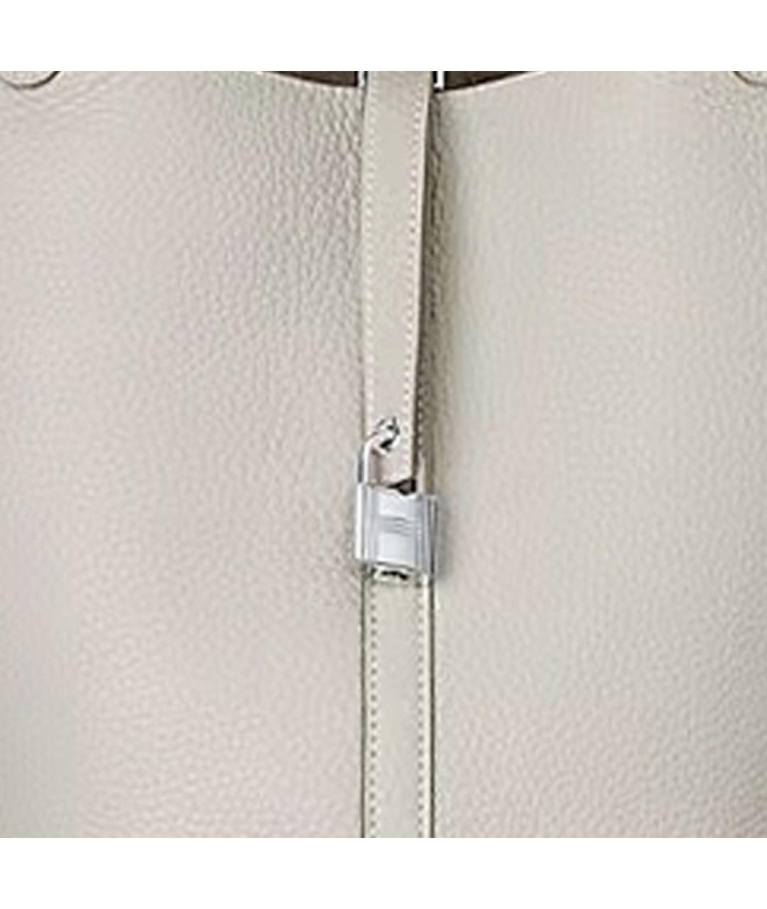 HERMES Серая кожаная сумка тоут, фото 2