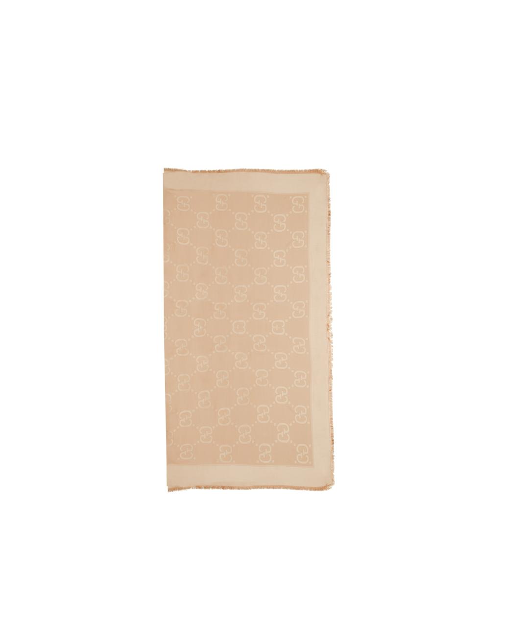 GUCCI Бежевый шарф, фото 4